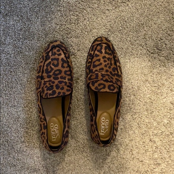franco sarto cheetah loafers